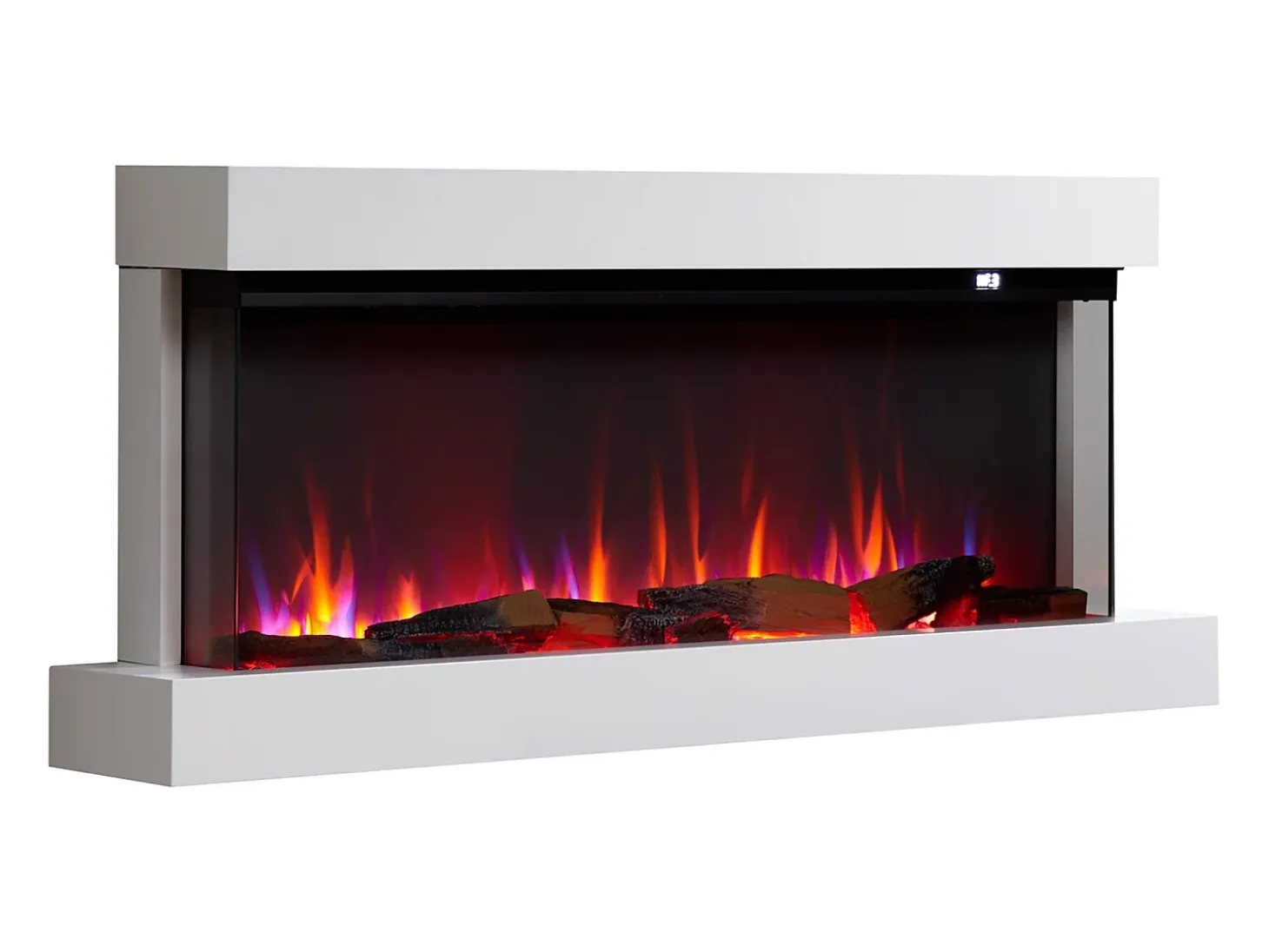 Chimenea eléctrica BALDERIA Achilles (L) - Chimenea de pared con calefacción - Blanco