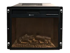 Chimenea eléctrica CAMBRIDGE, chimenea de pie, madera negra, 110x36x100h