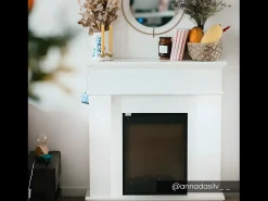 Chimenea eléctrica con marco VESUVIA – Color Blanco