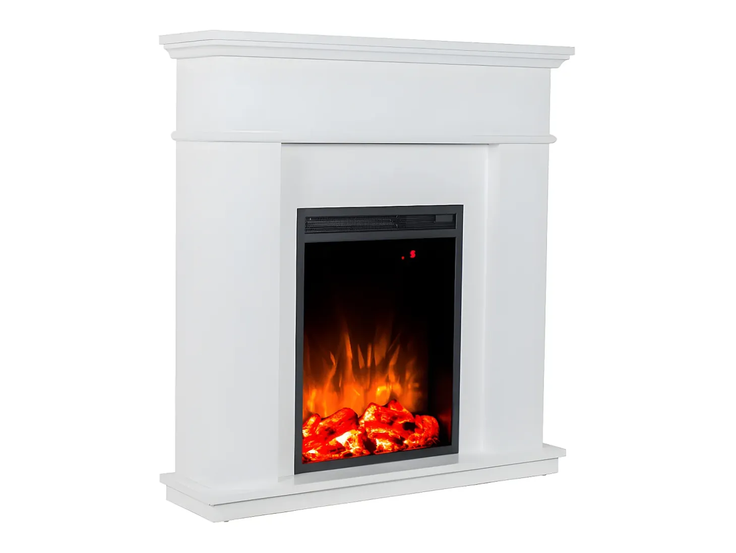 Chimenea eléctrica con marco VESUVIA – Color Blanco