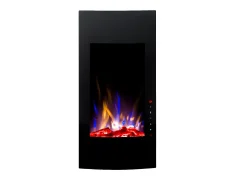 Chimenea eléctrica curva VULCANO L.41xAn.13xAlt.81cm Negra