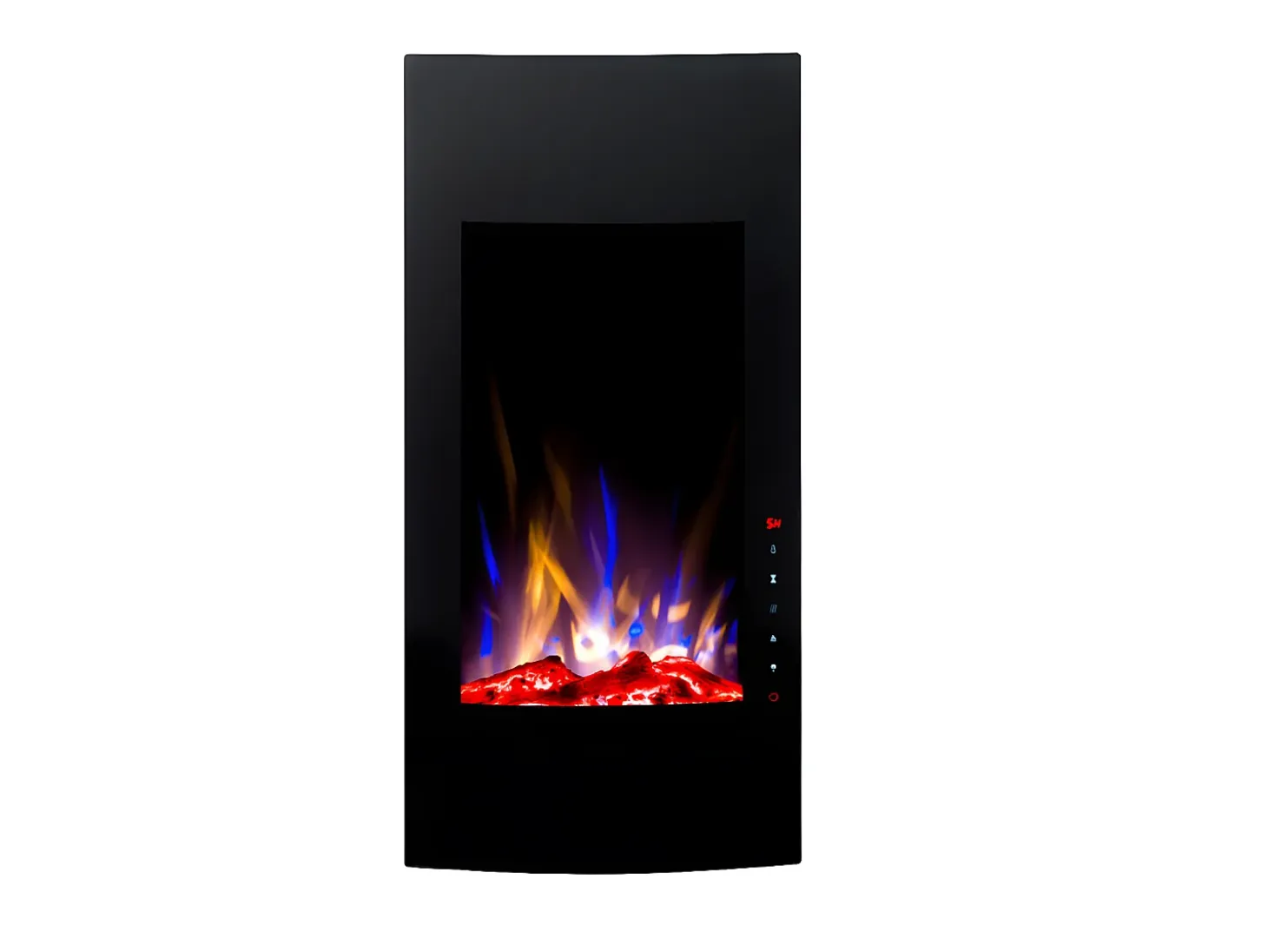 Chimenea eléctrica curva VULCANO L.41xAn.13xAlt.81cm Negra
