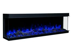 Chimenea eléctrica de 3 caras SOLIS 90 - fuego premium, empotrada - 90x30x46 cm - LED decorativa con calefacción 750/1500 W