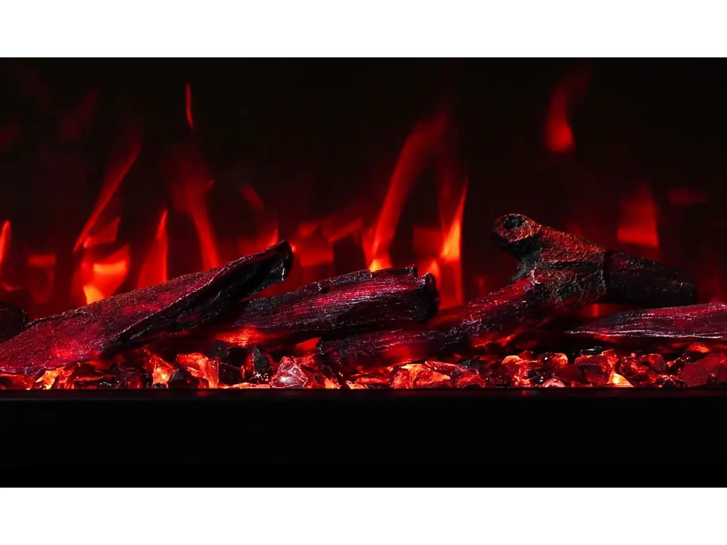Chimenea eléctrica de 3 caras UNITY 127 - fuego premium, de pared o empotrada - 127x19x36 cm - LED decorativa con calefacción 900/1800W