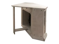 Chimenea eléctrica de esquina de suelo MADISON en madera blanca L126 x P78 x H83