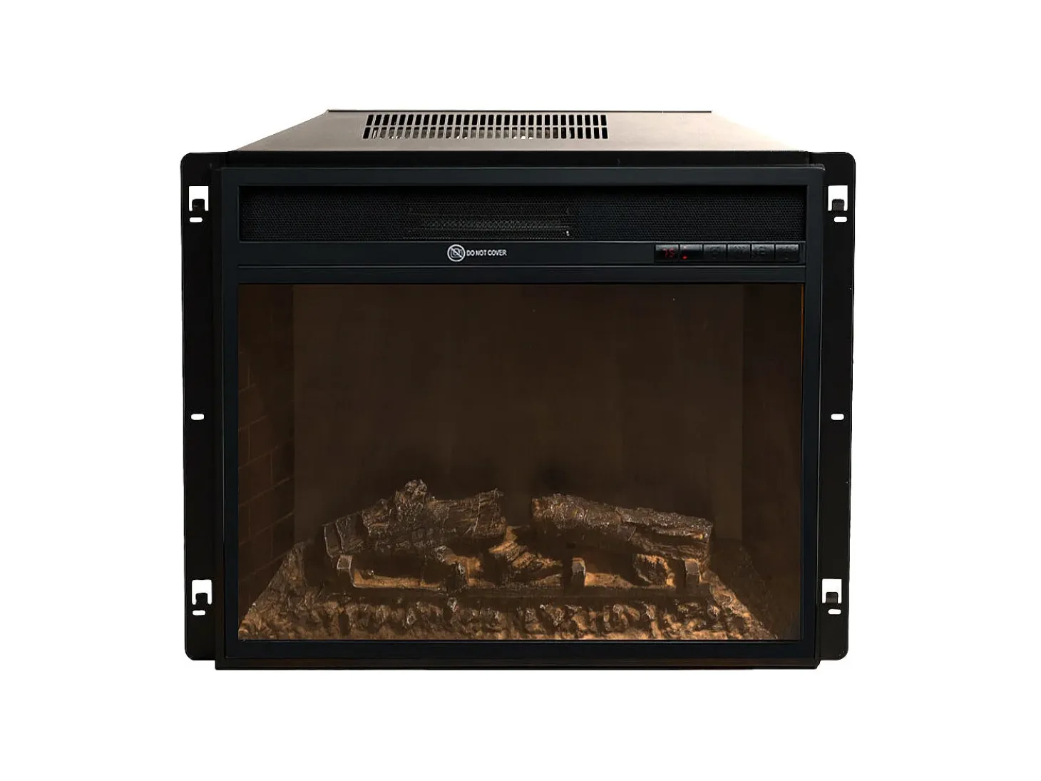 Chimenea eléctrica de pie esquinera MADISON en madera blanca, L126 x P78 x H83