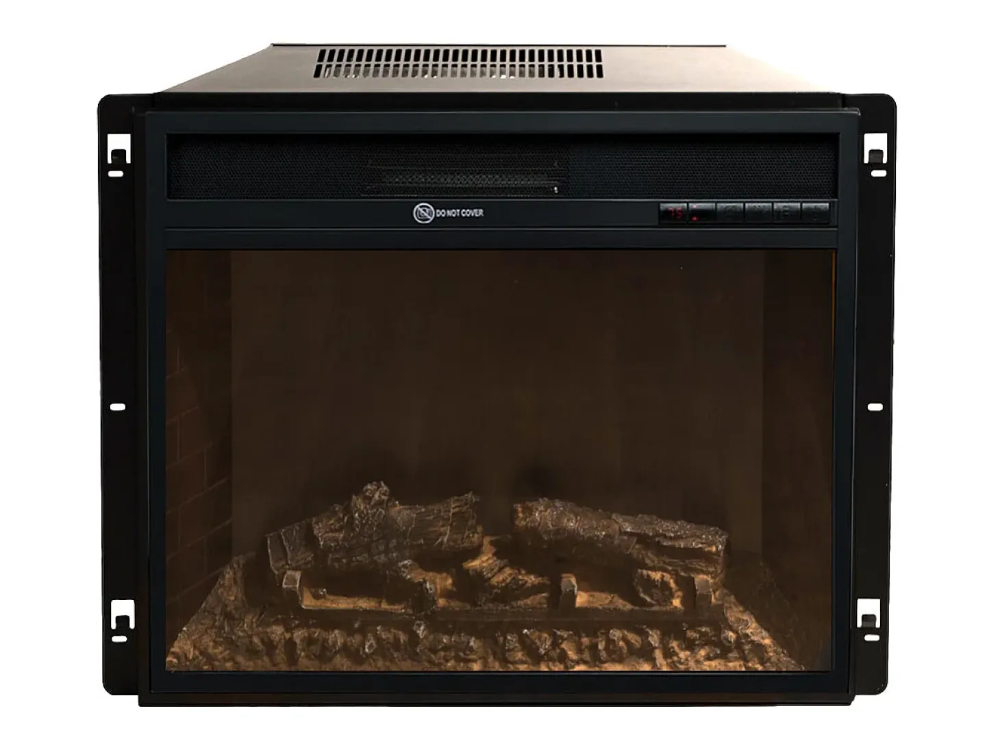 Chimenea eléctrica de suelo BIDEN en madera de nogal L179 x P48 x H85