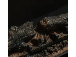 Chimenea eléctrica de suelo BIDEN en madera de nogal L179 x P48 x H85