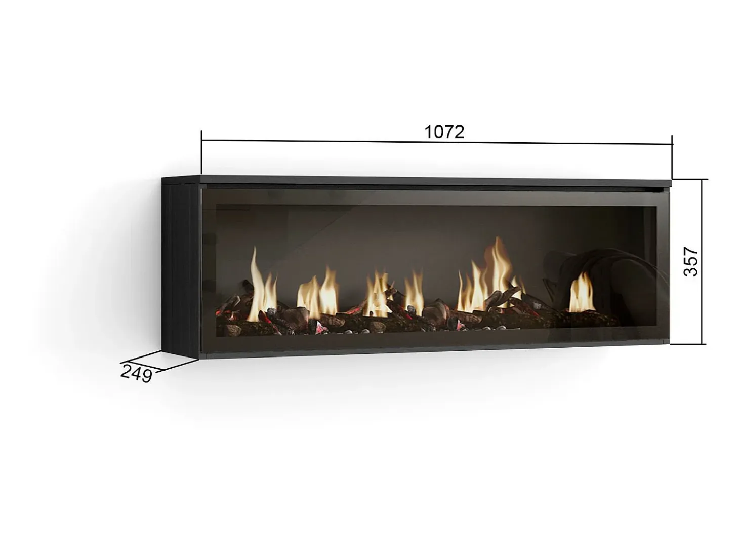 Chimenea eléctrica LED, 107x25x38cm, Salón - Comedor, Chimenea eléctrica, Negro