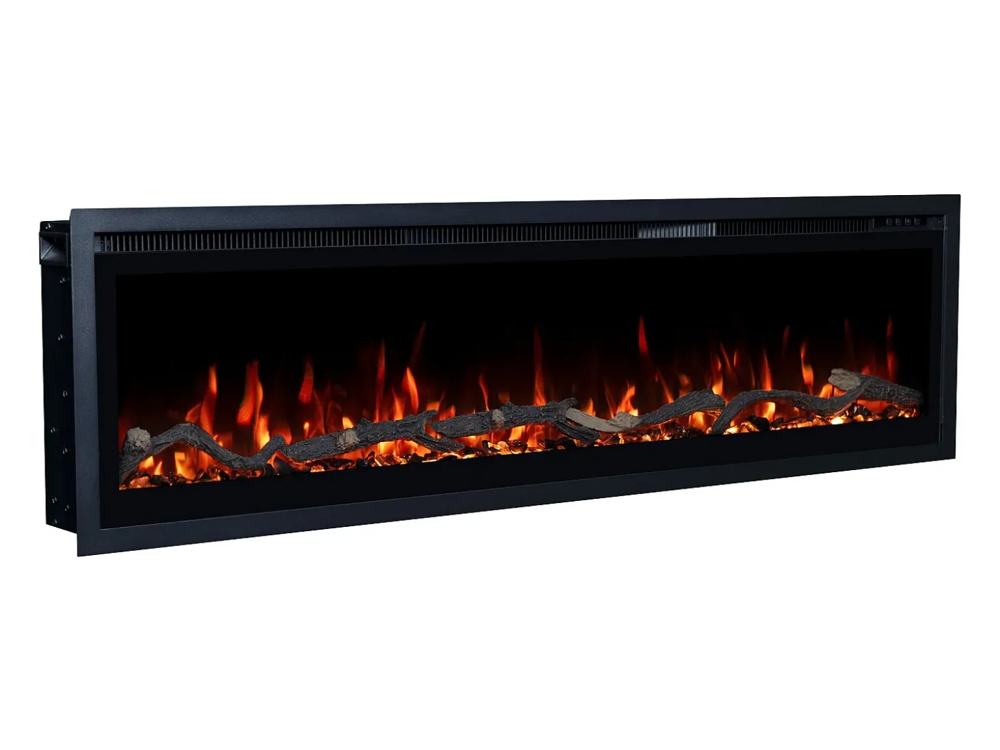 Chimenea eléctrica REGAL 152 - fuego premium - de pared y empotrados - 152x35x12 cm - chimenea LED decorativa con calefacción 900/1800 W