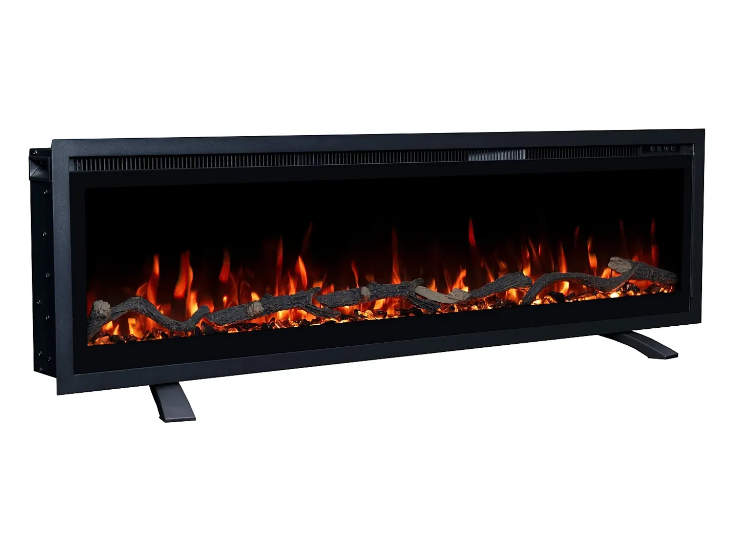 Chimenea eléctrica REGAL 152 - fuego premium - de pared y empotrados - 152x35x12 cm - chimenea LED decorativa con calefacción 900/1800 W