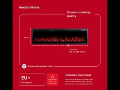 Chimenea eléctrica REGAL 152 - fuego premium - de pared y empotrados - 152x35x12 cm - chimenea LED decorativa con calefacción 900/1800 W