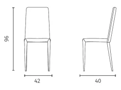 Cleo - Silla ecopiel gris 4 piezas