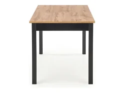 124-168cm mesa de comedor de estilo industrial con tablero chapado en roble y hoja extensible CENTAURE