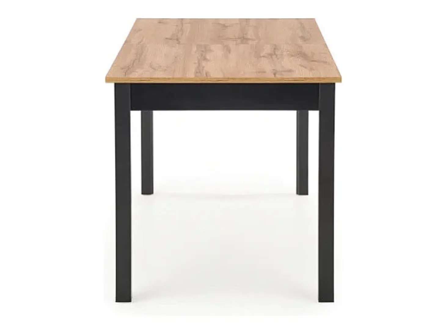 124-168cm mesa de comedor de estilo industrial con tablero chapado en roble y hoja extensible CENTAURE