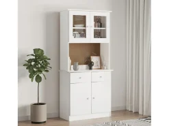 Cómoda ALTA blanca 77x30x92 cm madera maciza de pino