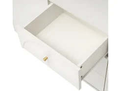 Cómoda con 3 cajones y 2 puertas - patas doradas - de aglomerado - Blanco