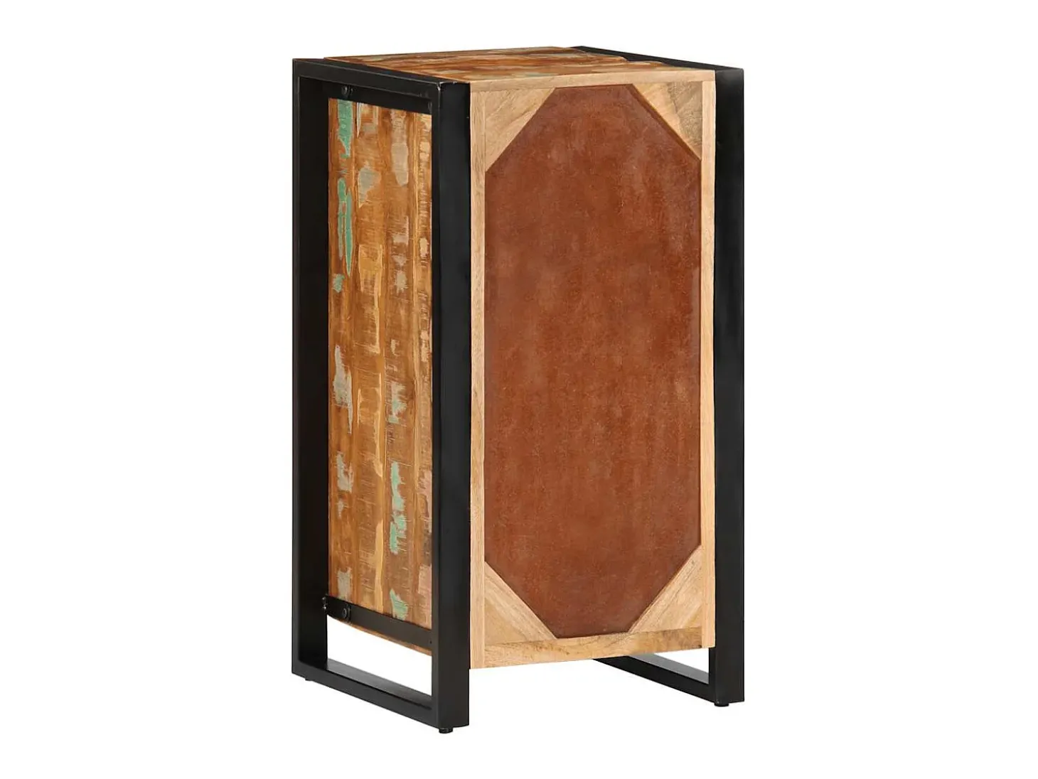 Cómoda de madera maciza reciclada multicolor 40x40x75 cm