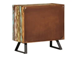 Cómoda de madera maciza reciclada multicolor 70x35x70 cm