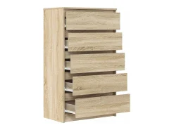 Cómoda de roble Sonoma 60x36x103 cm Madera de ingeniería