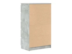 Cómoda gris hormigón 60x36x103 cm Madera de ingeniería