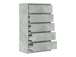 Cómoda gris hormigón 60x36x103 cm Madera de ingeniería