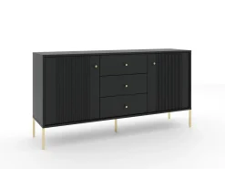 Cómoda Iseo 2P3C Negro/dorado/dorado