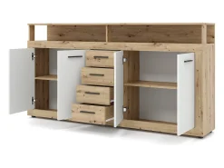 Cómoda Luna XXL 4P4C roble artisan / blanco