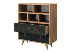 Cómoda Marco color roble Gris oscuro 70x40x85.6 cm