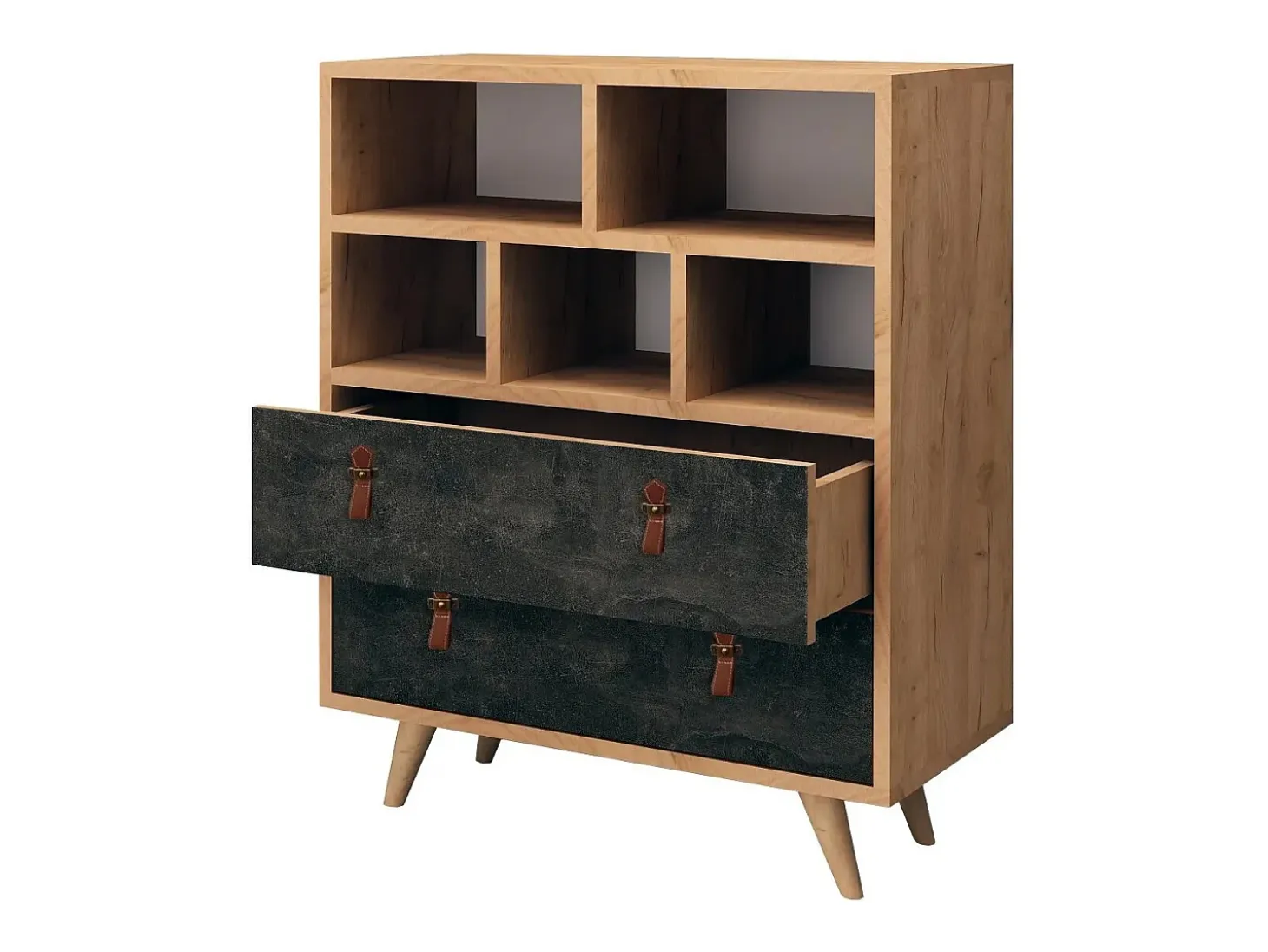 Cómoda Marco color roble Gris oscuro 70x40x85.6 cm