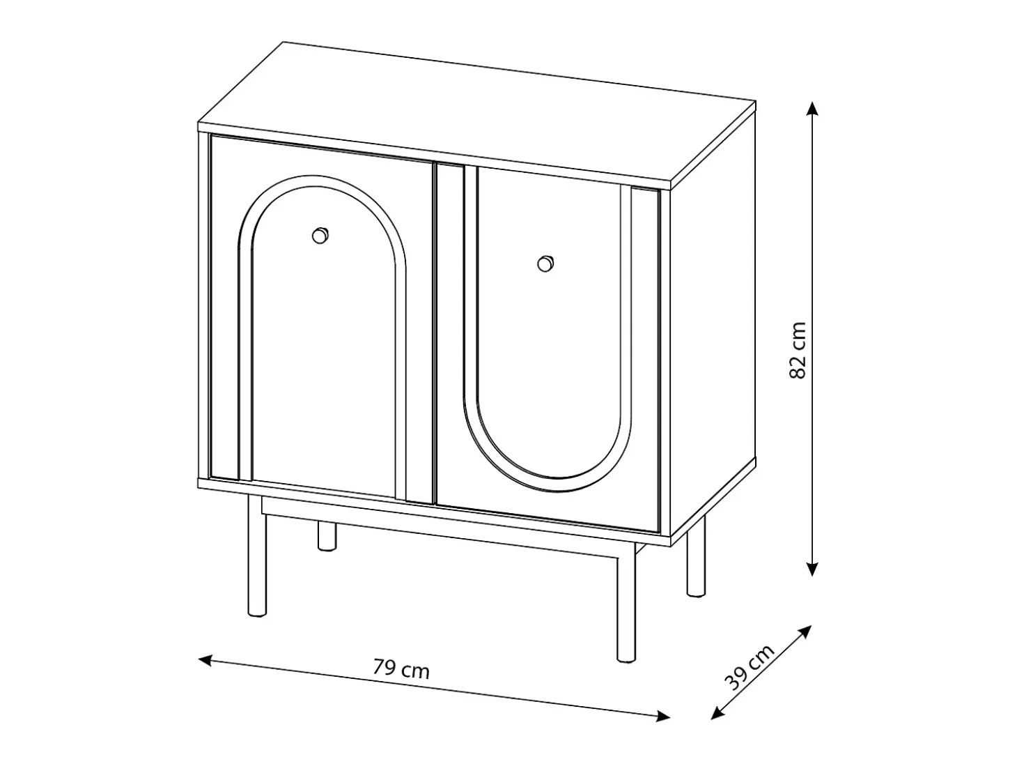 Cómoda Mazoma 2P Cashmere/ cashmere/ dorado