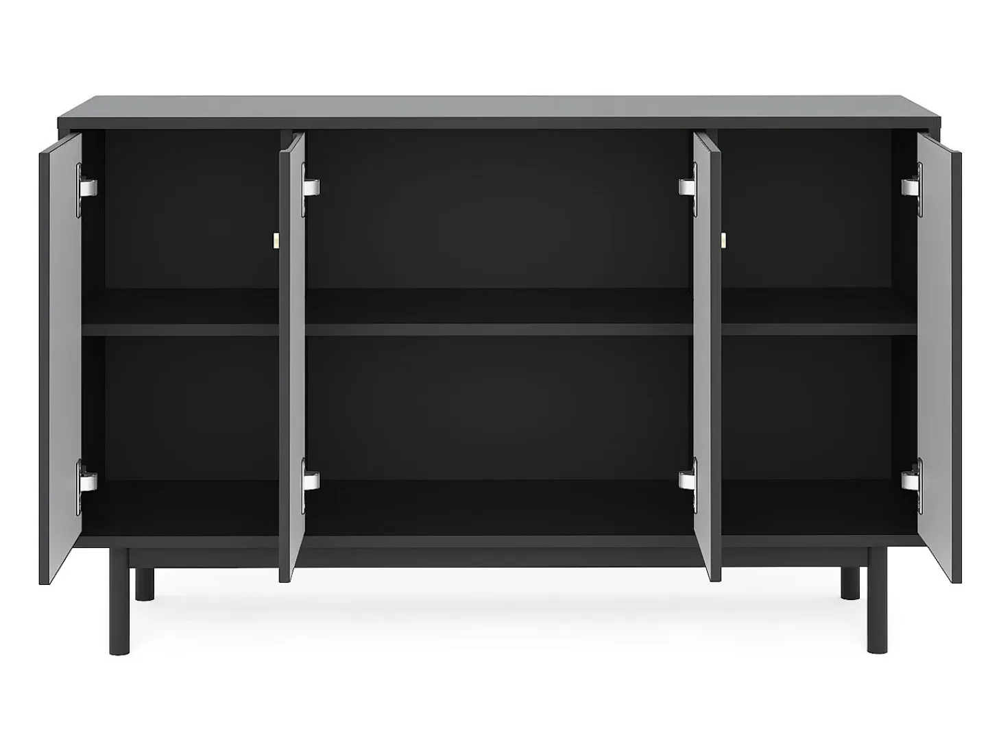 Cómoda Mazoma 4P Negra/ negra/ dorado