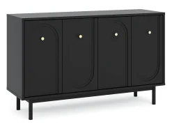 Cómoda Mazoma 4P Negra/ negra/ dorado