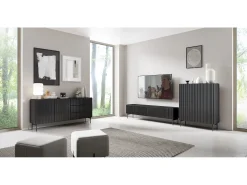 Cómoda, negro, 177 x 81,2 x 39,8 cm