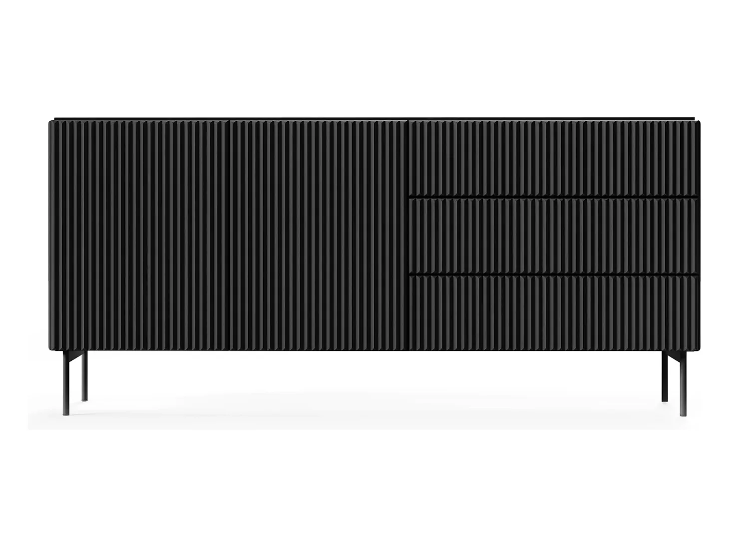 Cómoda, negro, 177 x 81,2 x 39,8 cm