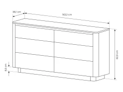 Cómoda, roble cremona, 163,2 x 82,9 x 38,1 cm