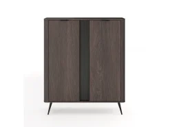 Cómoda, roble Dunin combinado con negro, 113,2 x 134 x 38 cm