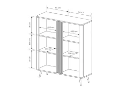 Cómoda, roble Dunin combinado con negro, 113,2 x 134 x 38 cm