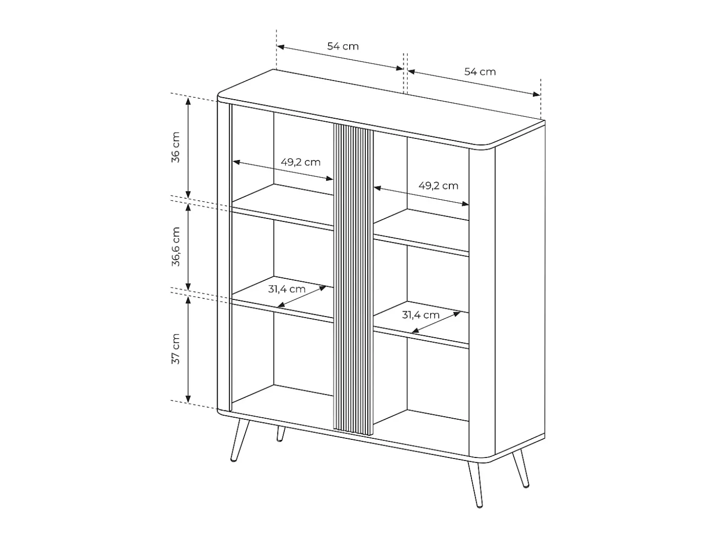 Cómoda, roble Dunin combinado con negro, 113,2 x 134 x 38 cm