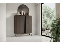 Cómoda, roble Dunin combinado con negro, 113,2 x 134 x 38 cm