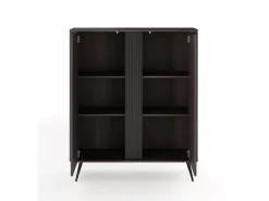 Cómoda, roble Dunin combinado con negro, 113,2 x 134 x 38 cm