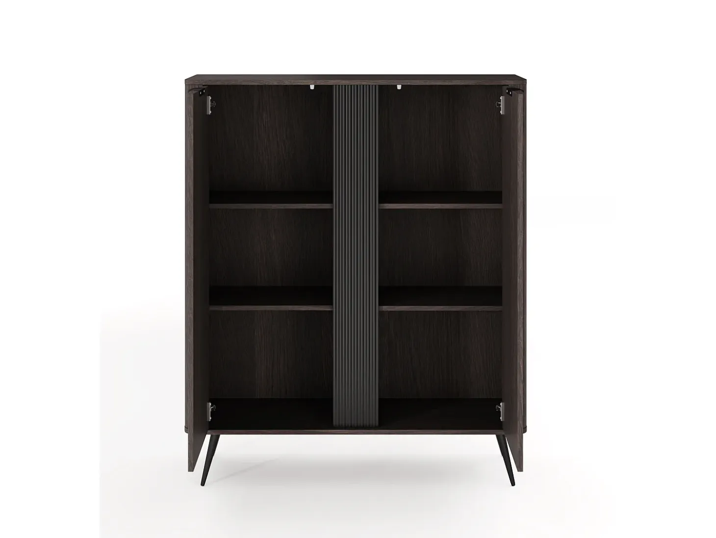 Cómoda, roble Dunin combinado con negro, 113,2 x 134 x 38 cm