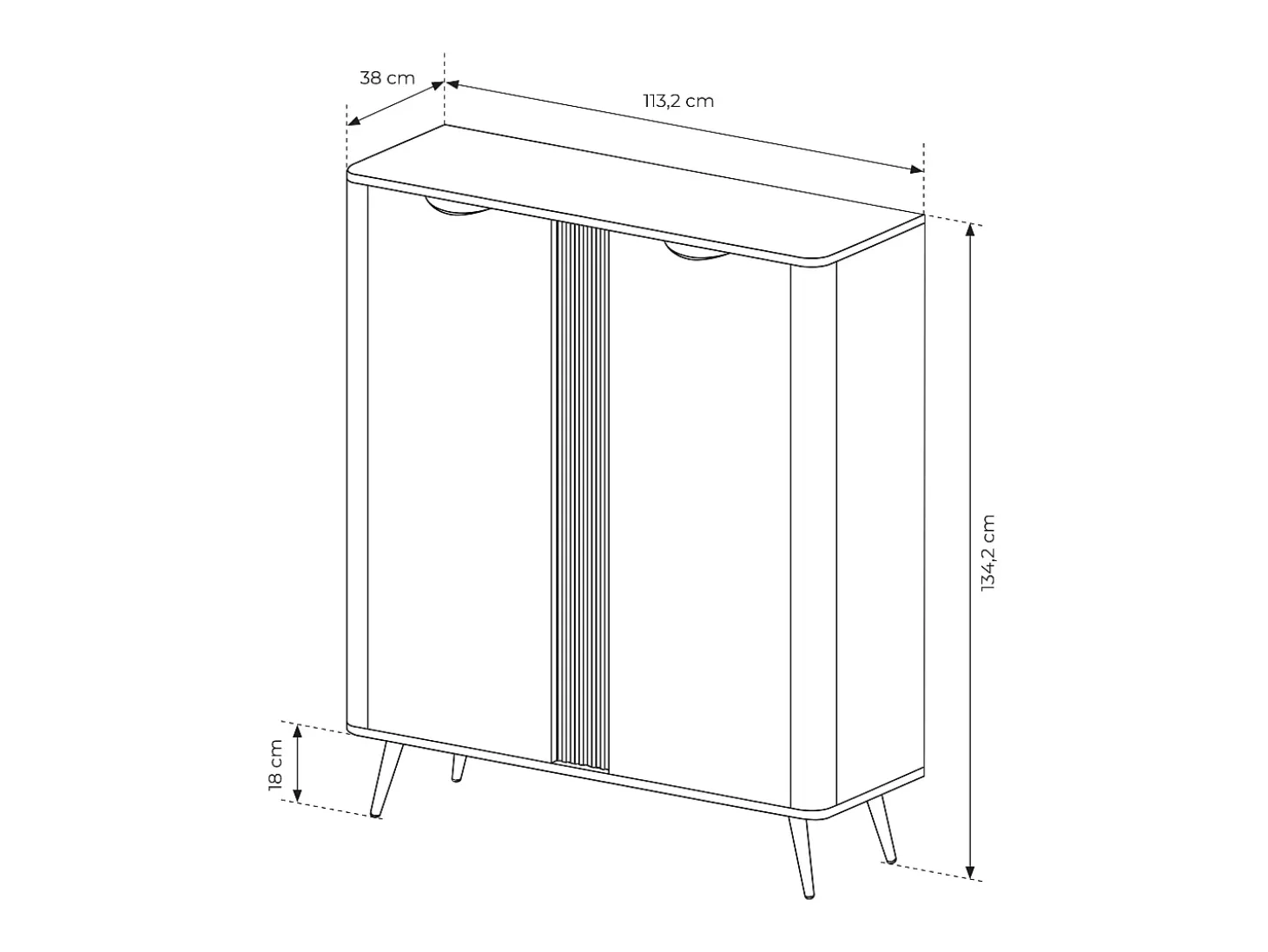 Cómoda, roble Dunin combinado con negro, 113,2 x 134 x 38 cm