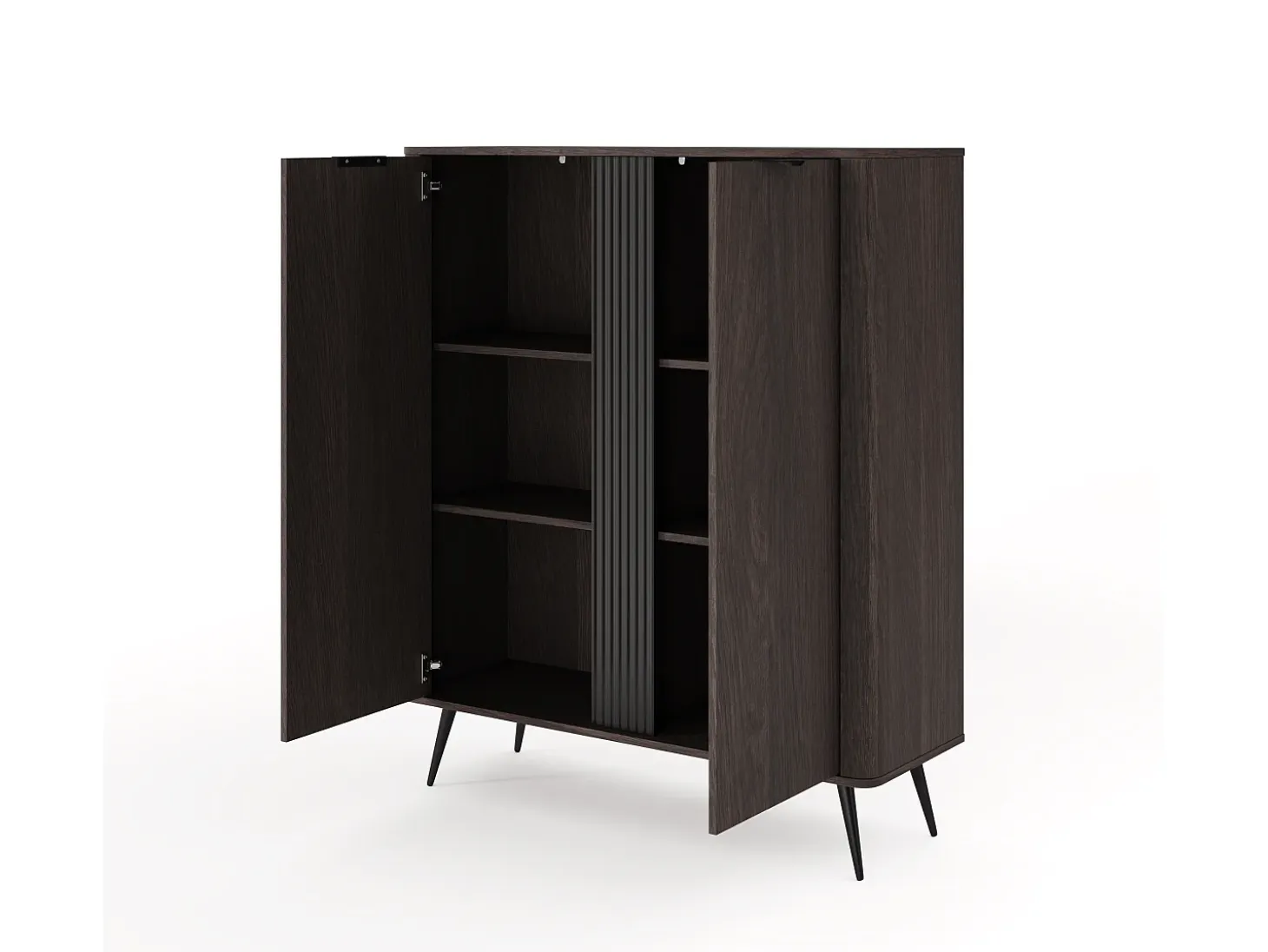 Cómoda, roble Dunin combinado con negro, 113,2 x 134 x 38 cm