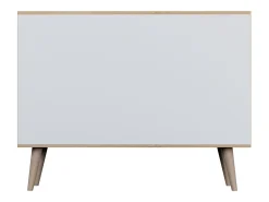 Cómoda Rolia 3 puertas 120 cm-Color Natural y blanco
