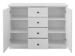 Cómoda Valex blanco mate de 2 puertas y 4 cajones