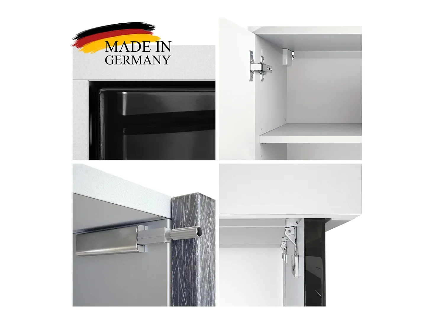 Cómoda Vladon Cuba - negro mate/zarzamora de alto brillo - Aparador moderno para su salón - (AnxAlxPr) 182x53x35 cm