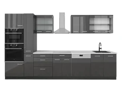 Cocina antracita brillo intenso/antracita 350x60x81.6 r-line