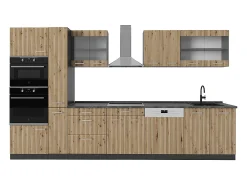 Cocina roble artesanal/antracita 350x60x81.6 r-line
