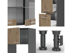Cocina roble artesanal/antracita 350x60x81.6 r-line